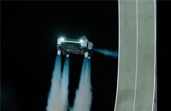 会飞的汽车！#特斯拉新版Roadster跑车亮相 搭载SpaceX冷气推进系统，不仅能飞，还能原地腾空。（总台央视记者 赵鹤临）