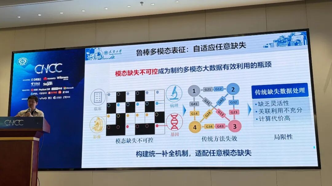 针对这一问题，团队探索了基于潜在表征的学习方法，希望利用现有可观测数据进行建模，而不必对每一种缺失情况都进行人工补全。