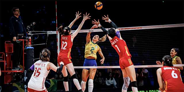 世锦赛中国女排1-3负巴西无缘五连胜 仍小组头名晋级16强