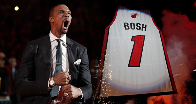 nba-波什球衣退役仪式 龙王怒吼再现