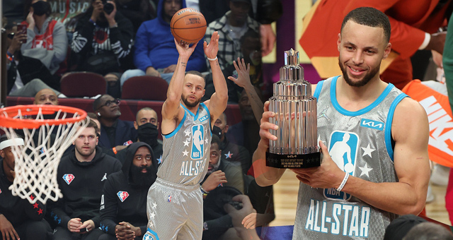 库里首夺全明星mvp 16记三分破纪录