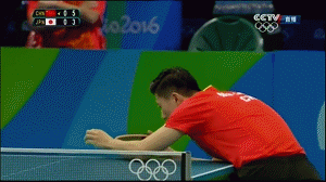 gif-马龙全面压制 强力抽球连续得分