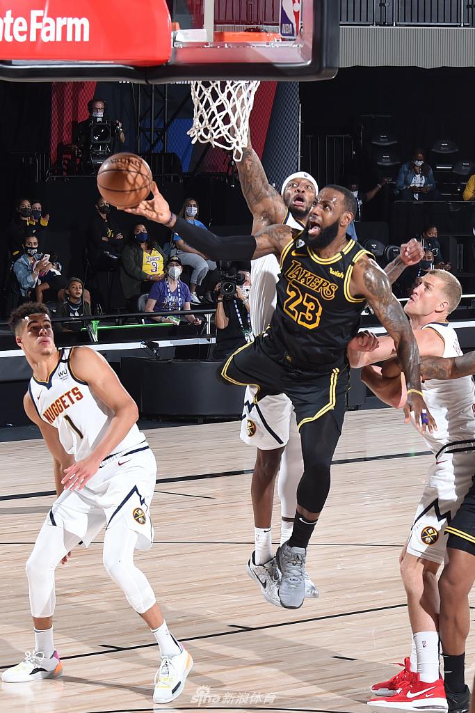 [NBA西部决赛]湖人以105-103险胜掘金 浓眉压哨三分绝杀詹皇26分