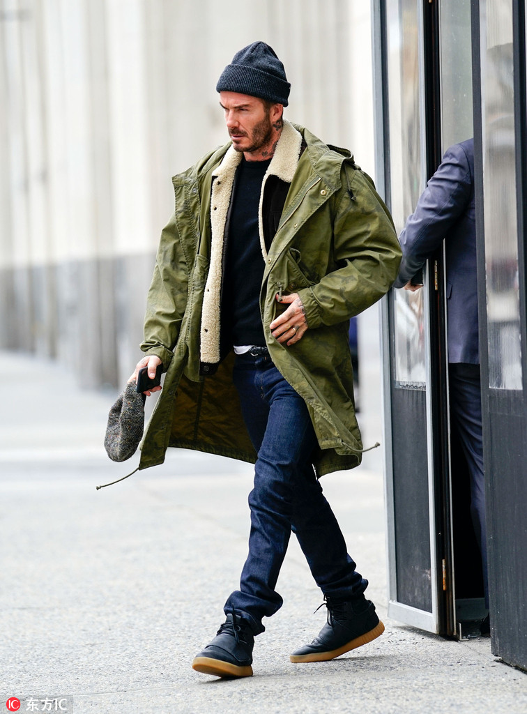 贝克汉姆现身纽约街头