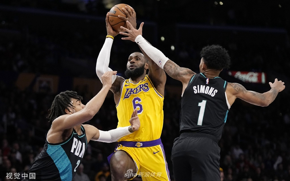 [NBA]湖人128-109开拓者 詹姆斯31+7+8浓眉27+12