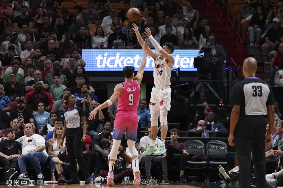 [NBA]热火110-107险胜奇才 阿德巴约38+12