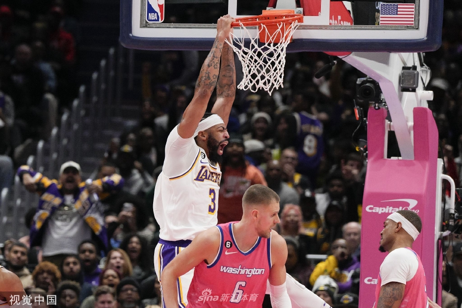 [NBA]湖人130-119战胜奇才 戴维斯55+17詹姆斯29分