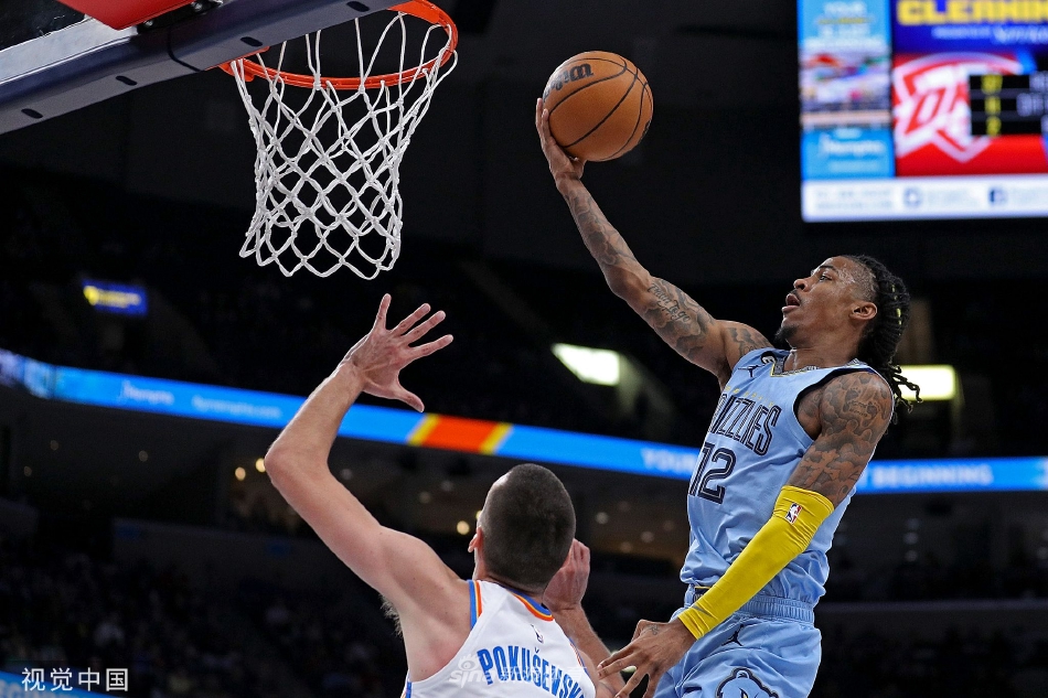 [NBA]灰熊123-102雷霆 莫兰特26+13+11狄龙24分