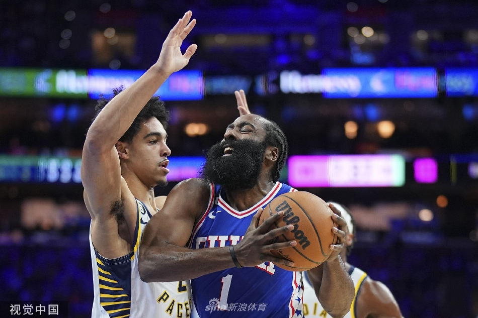 [NBA]76人加时129-126险胜步行者 哈登26分