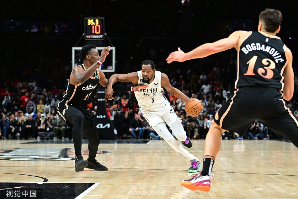 [NBA]篮网108-107险胜老鹰 杜兰特欧文合砍54分