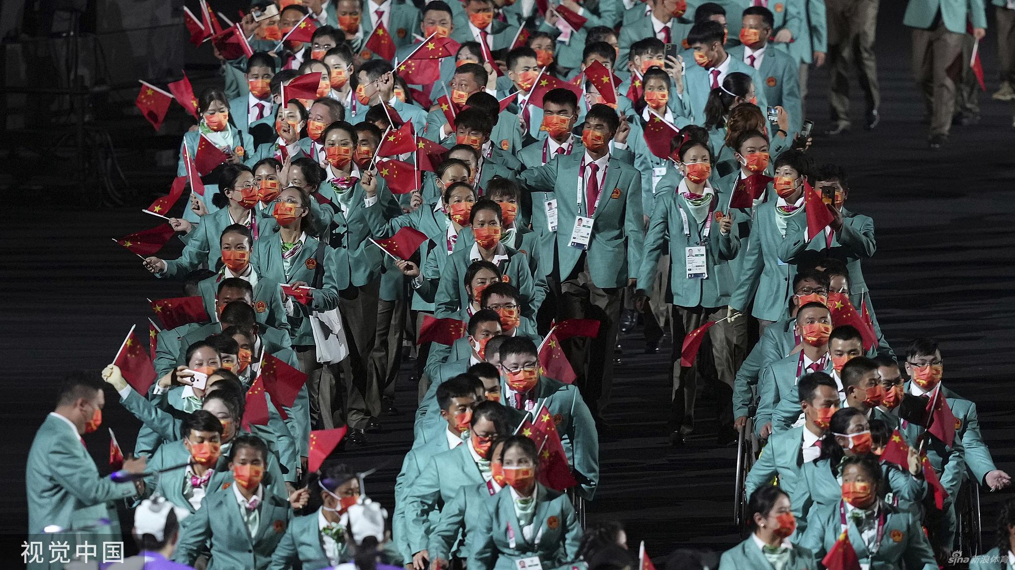 东京残奥会开幕式 中国代表团入场