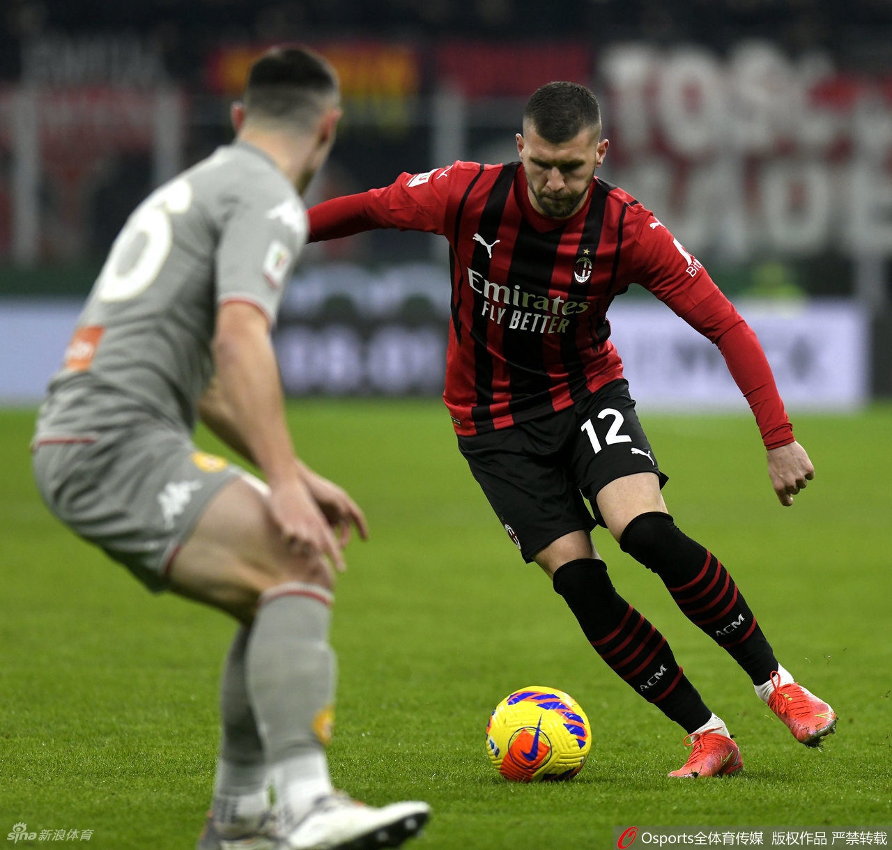 [意大利杯]AC米兰3比1热那亚 吉鲁头球破门