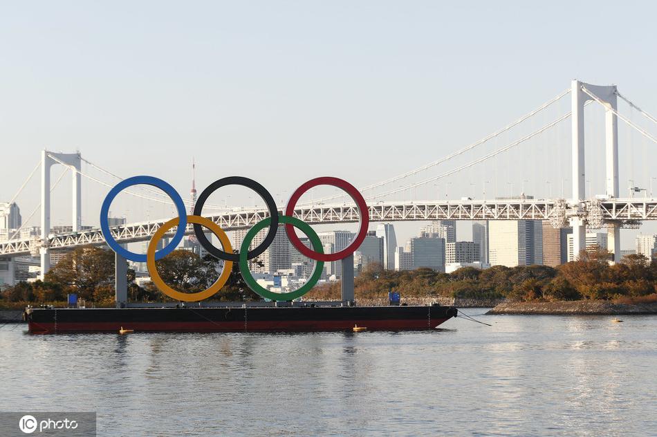 东京奥运五环维护工作结束 水运回归东京湾