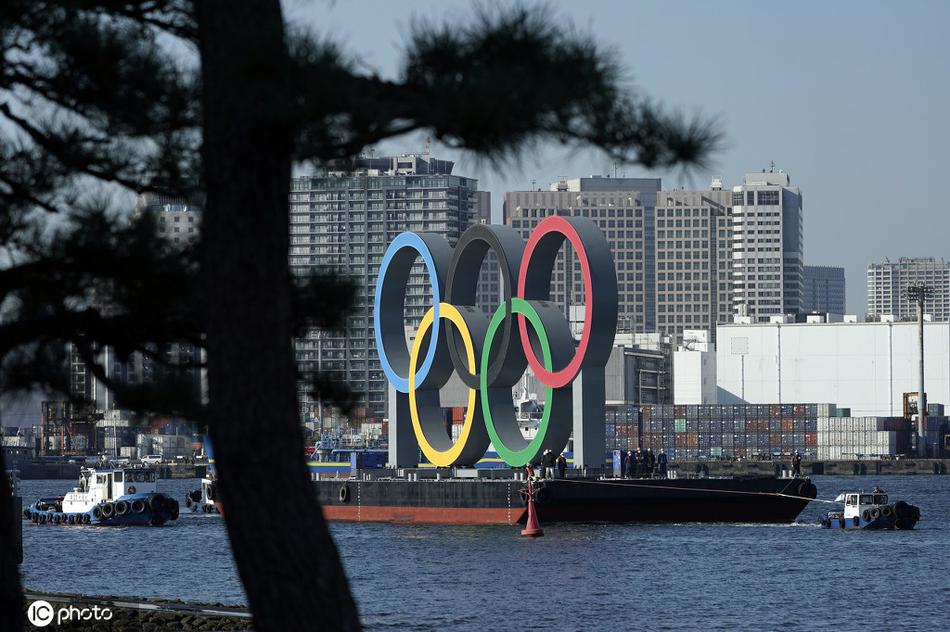 东京奥运五环维护工作结束 水运回归东京湾