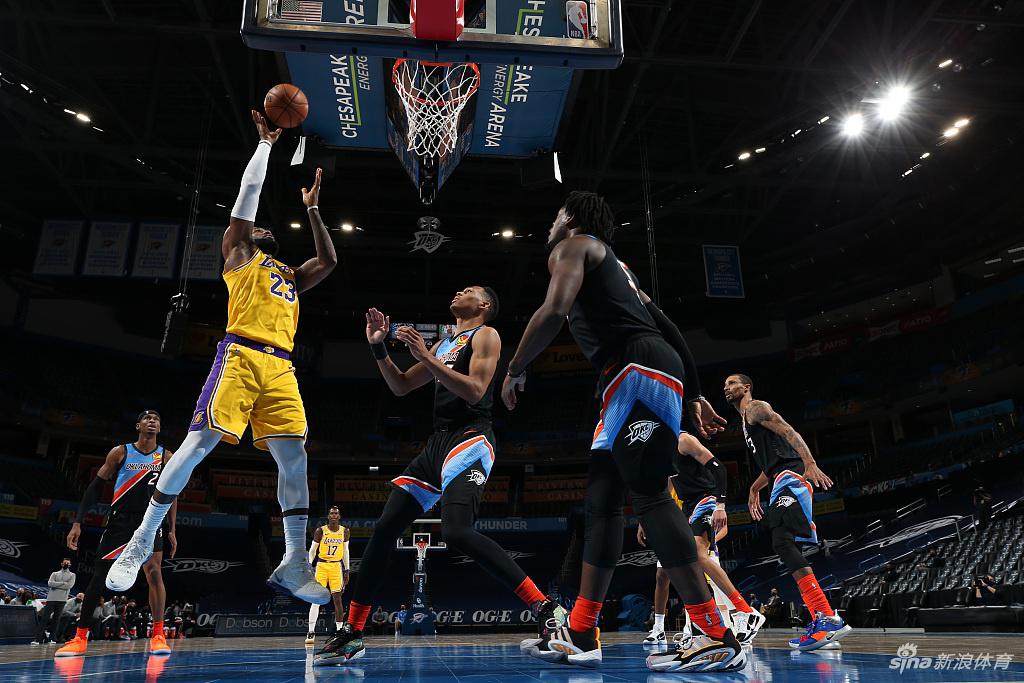 [NBA常规赛]湖人128-99雷霆 詹姆斯26+6+7