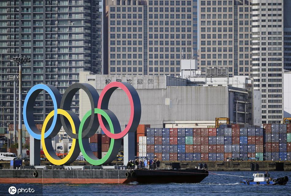 东京奥运五环维护工作结束 水运回归东京湾