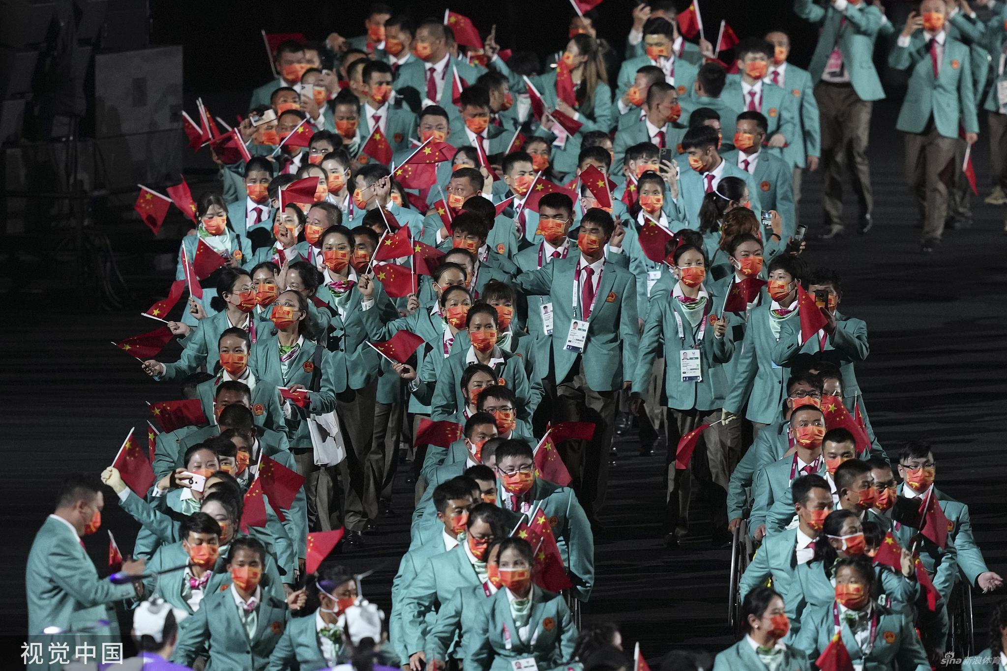 东京残奥会开幕式 中国代表团入场