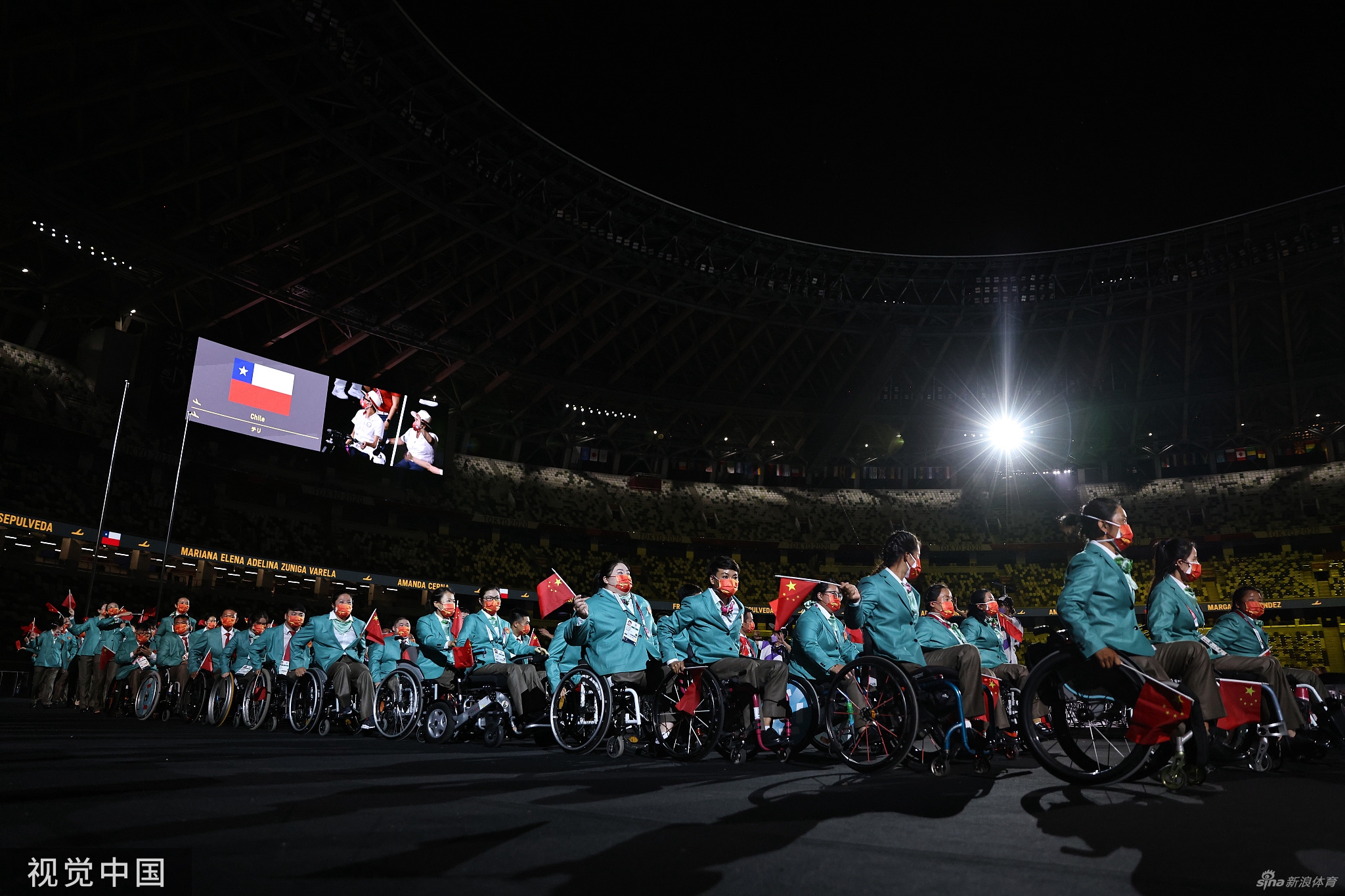 东京残奥会开幕式 中国代表团入场