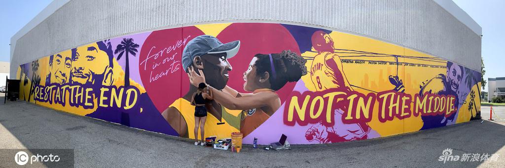 科比去世一周年：洛杉矶街头遍布湖人传奇壁画