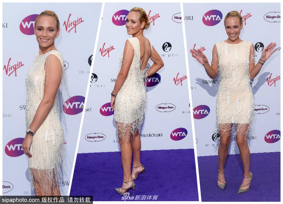 瓦林卡与女友维基奇出席温网赛前派对