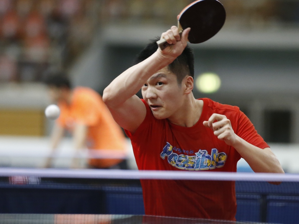 1 / 18 5月22日,为备战5月29日在德国杜塞尔多夫开幕的2017世界乒乓球