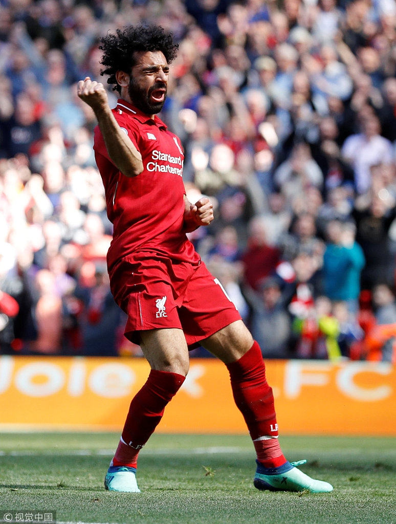 萨拉赫霸气庆祝