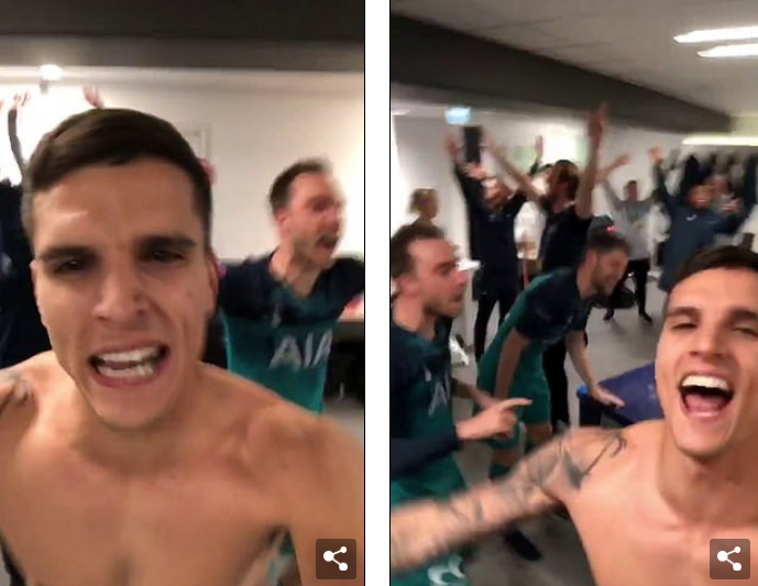 热刺更衣室大狂欢！孙兴O狂嗨