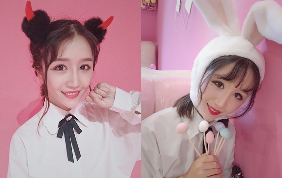 双丸子头美女助阵足金 翻版佟丽娅