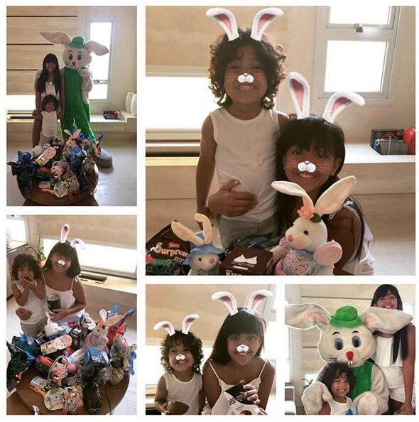 保利尼奥与他的四个萌娃