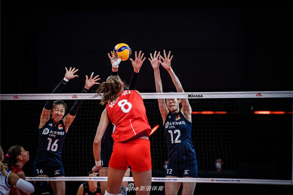 世联赛中国女排3-0俄罗斯女排