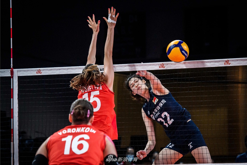 世联赛中国女排3-0俄罗斯女排