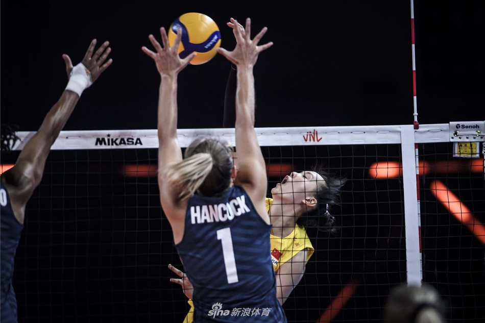 世联赛中国女排3-0美国女排