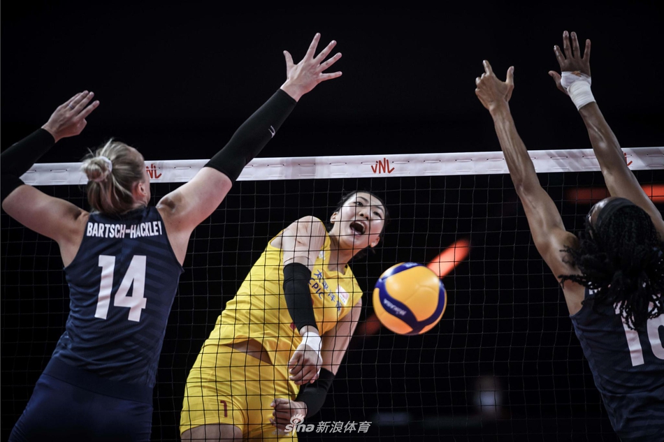 世联赛中国女排3-0美国女排