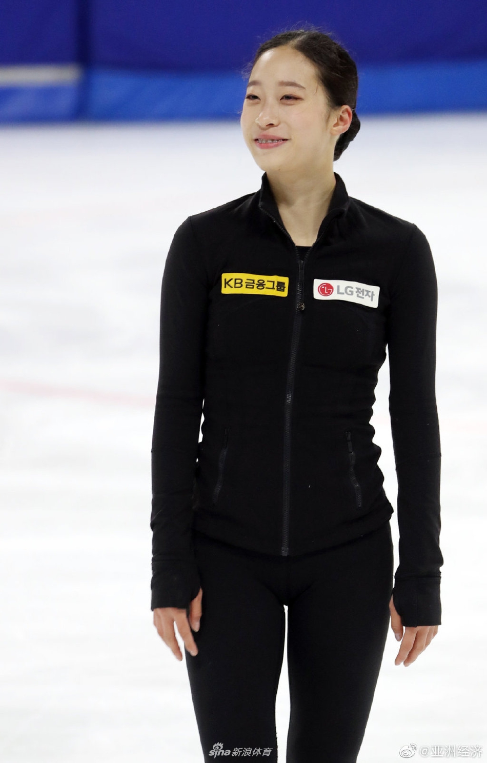 韩国花滑美女刘永上冰训练