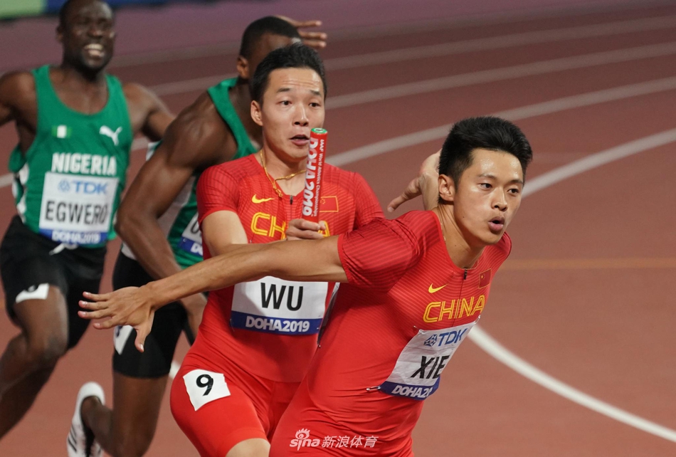 田径世锦赛男子4X100米接力 中国队晋级决赛