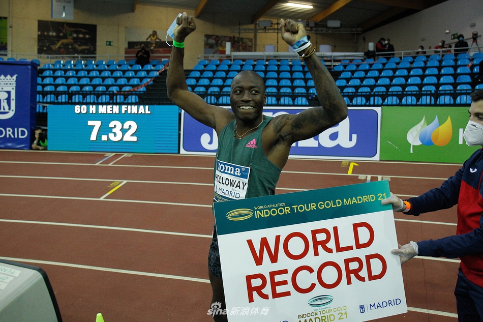 霍洛威打破男子60米栏世界纪录