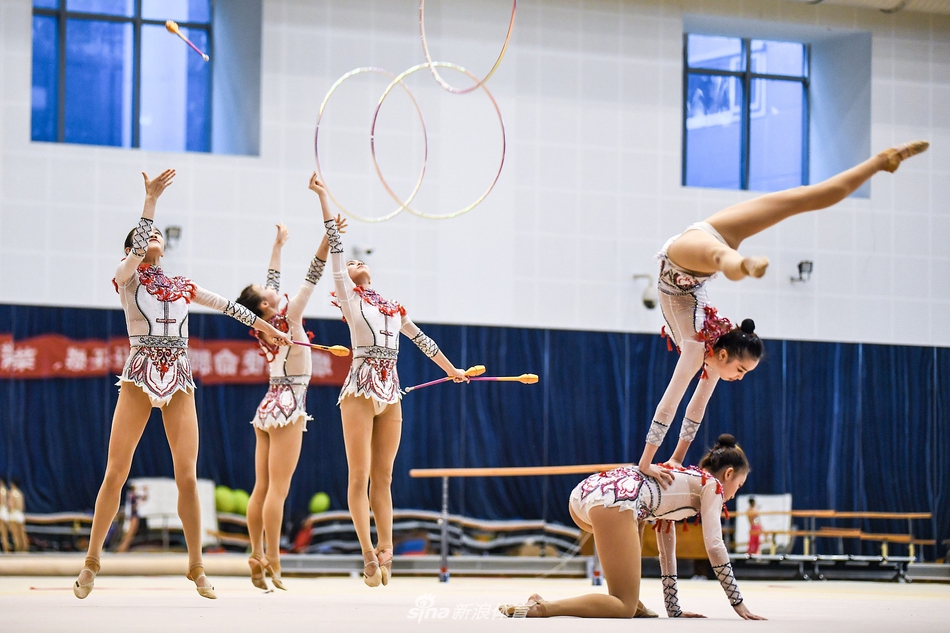 中国艺术体操队集体项目公开测验