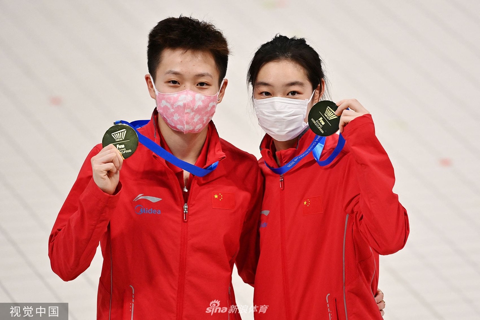 跳水世界杯陈艺文/昌雅妮女双三米板夺冠