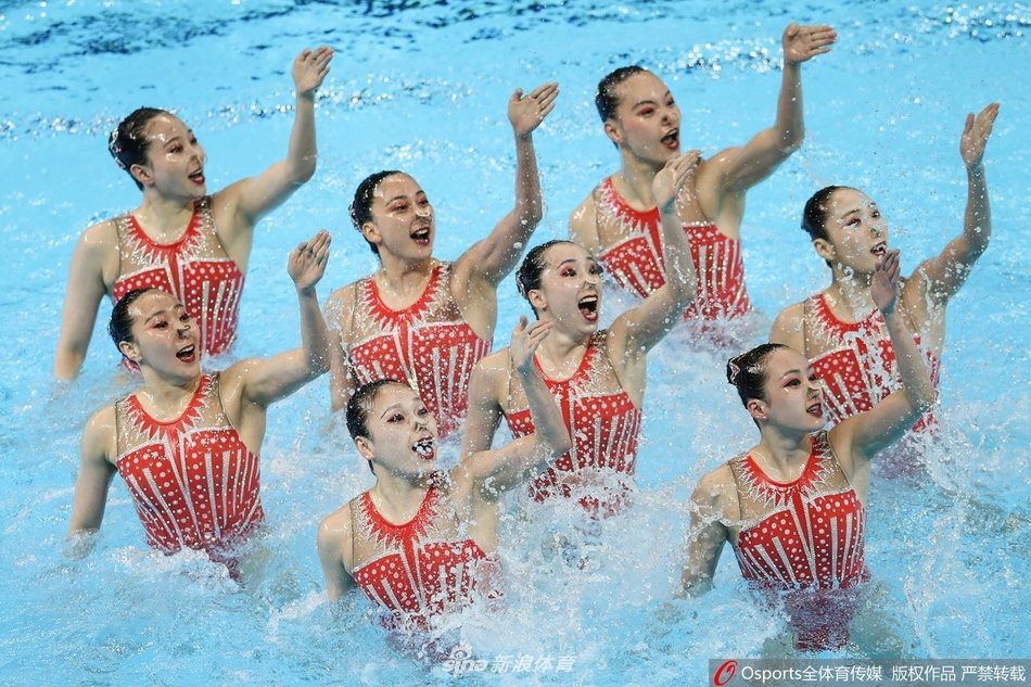 世锦赛花样游泳集体技术自选决赛 中国队获银牌