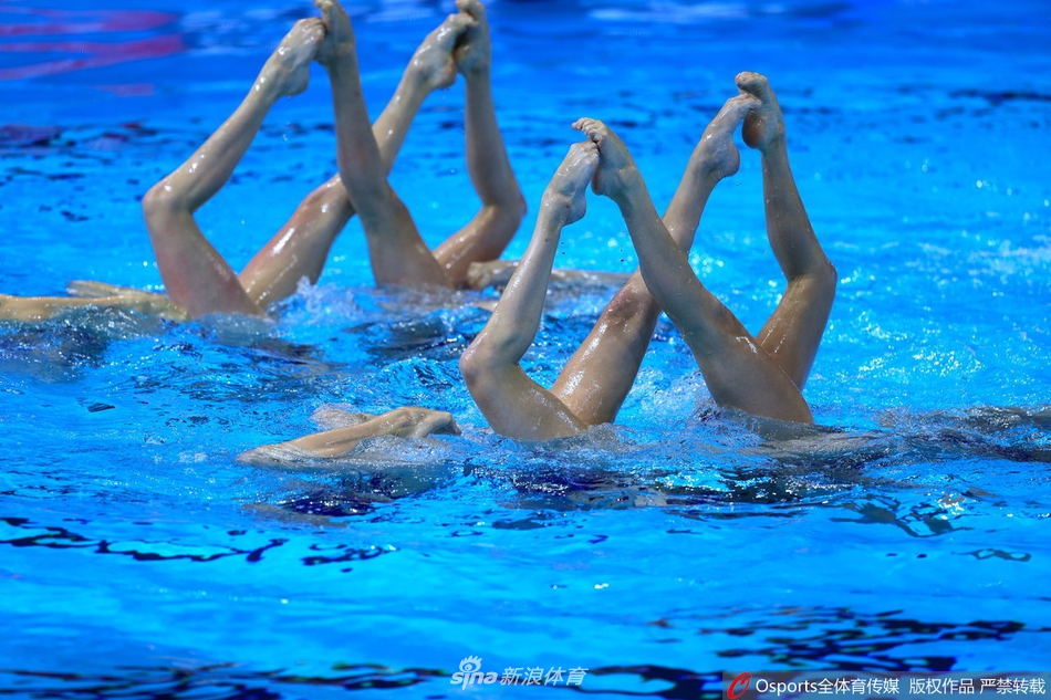 花样游泳集体自由自选  中国队完美演绎《怒海争锋》摘银