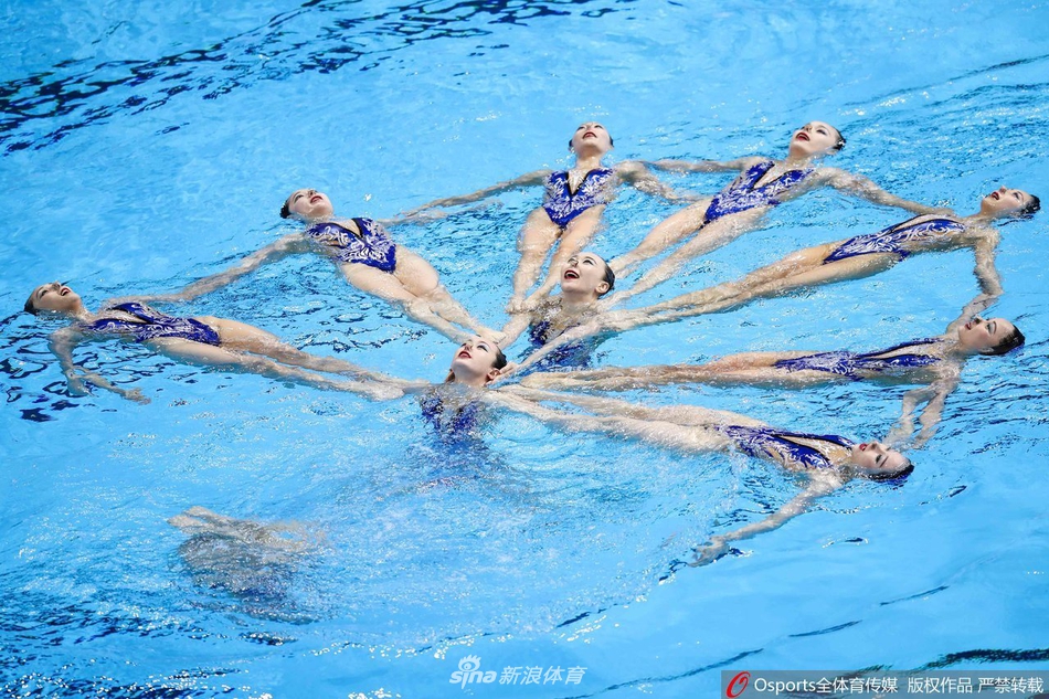 花样游泳集体自由自选  中国队完美演绎《怒海争锋》摘银