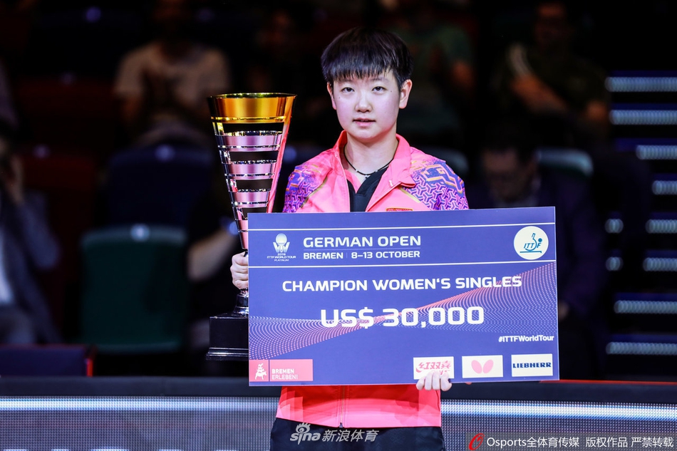 德乒赛女单孙颖莎胜伊藤美诚夺冠