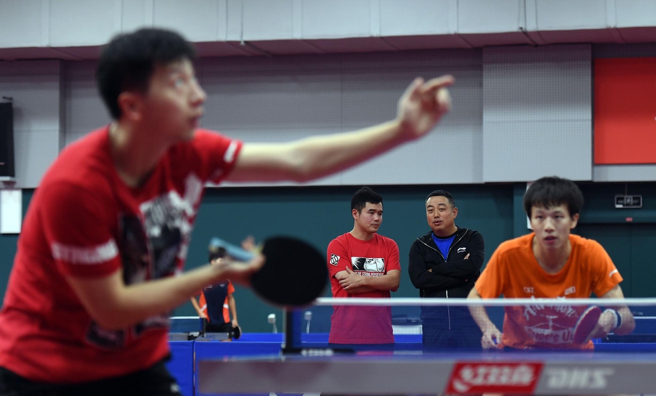 刘国梁“复出”接受媒体采访