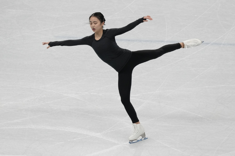 花样滑冰运动员朱易赛前训练