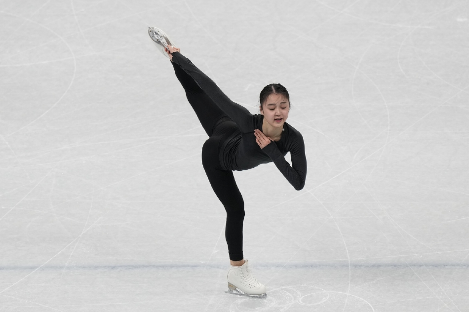 花样滑冰运动员朱易赛前训练