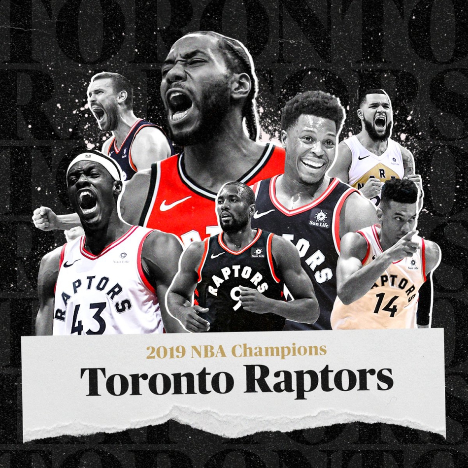 美媒海报致敬猛龙队史第一冠！小卡登基Drake手捧奖杯