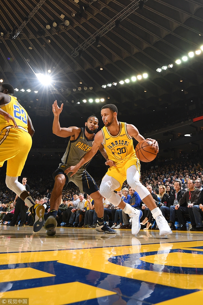 库里沿底线突破