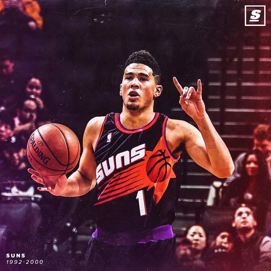 布克身穿太阳复古球衣