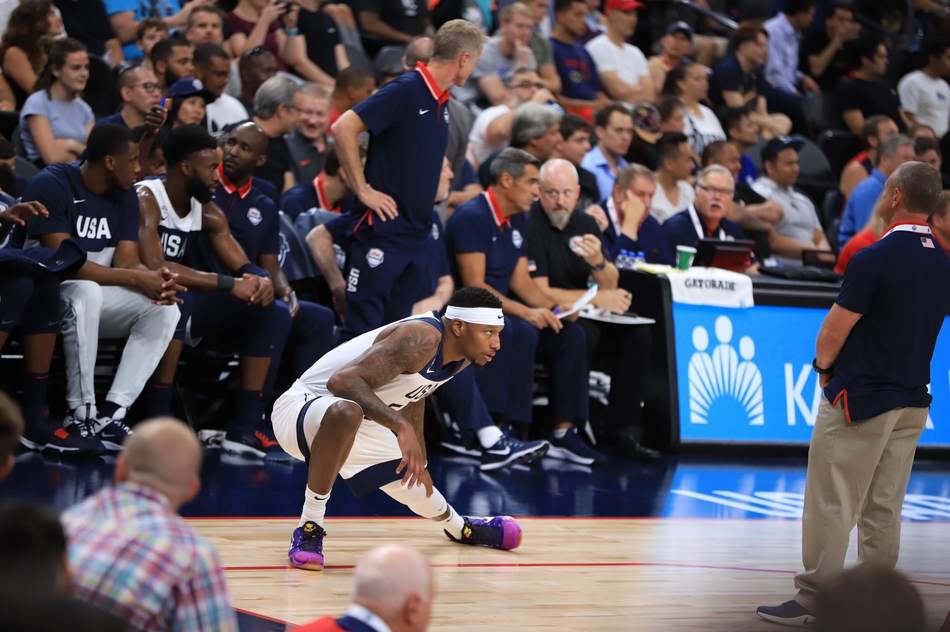 [高清组图]美国男篮队内热身赛 蓝队97-78白队