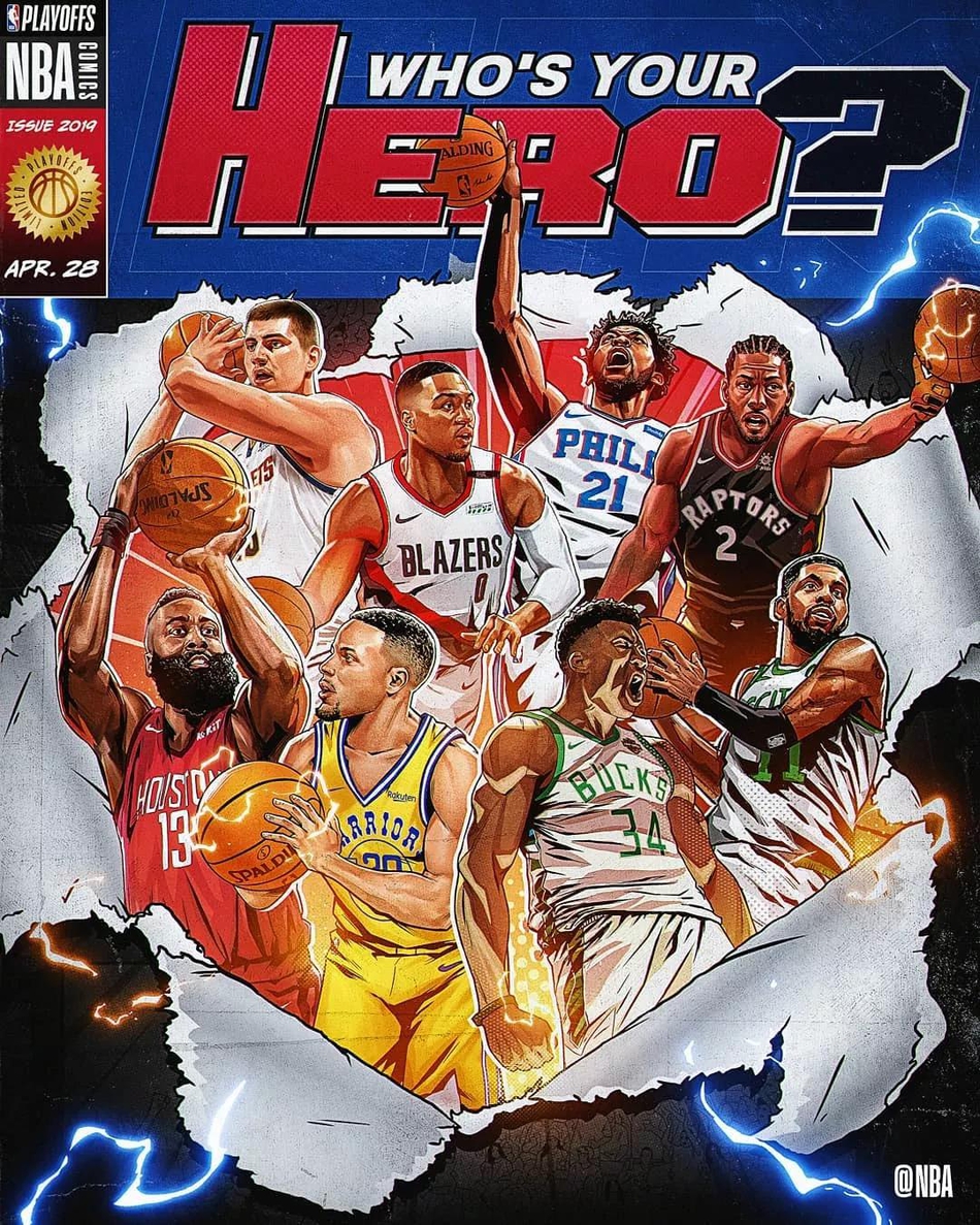 拿去做壁纸吧！NBA季后赛球星霸气漫画专辑